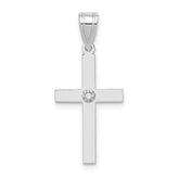 14k White Gold .01ct. Diamond Cross Pendant